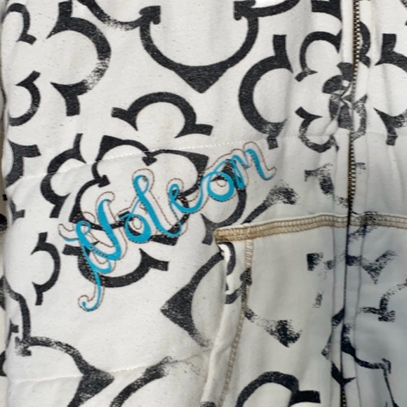 Volcom Thick Padded White Logo Zip-Up Hoodie, Size M - Picture 4 of 9
